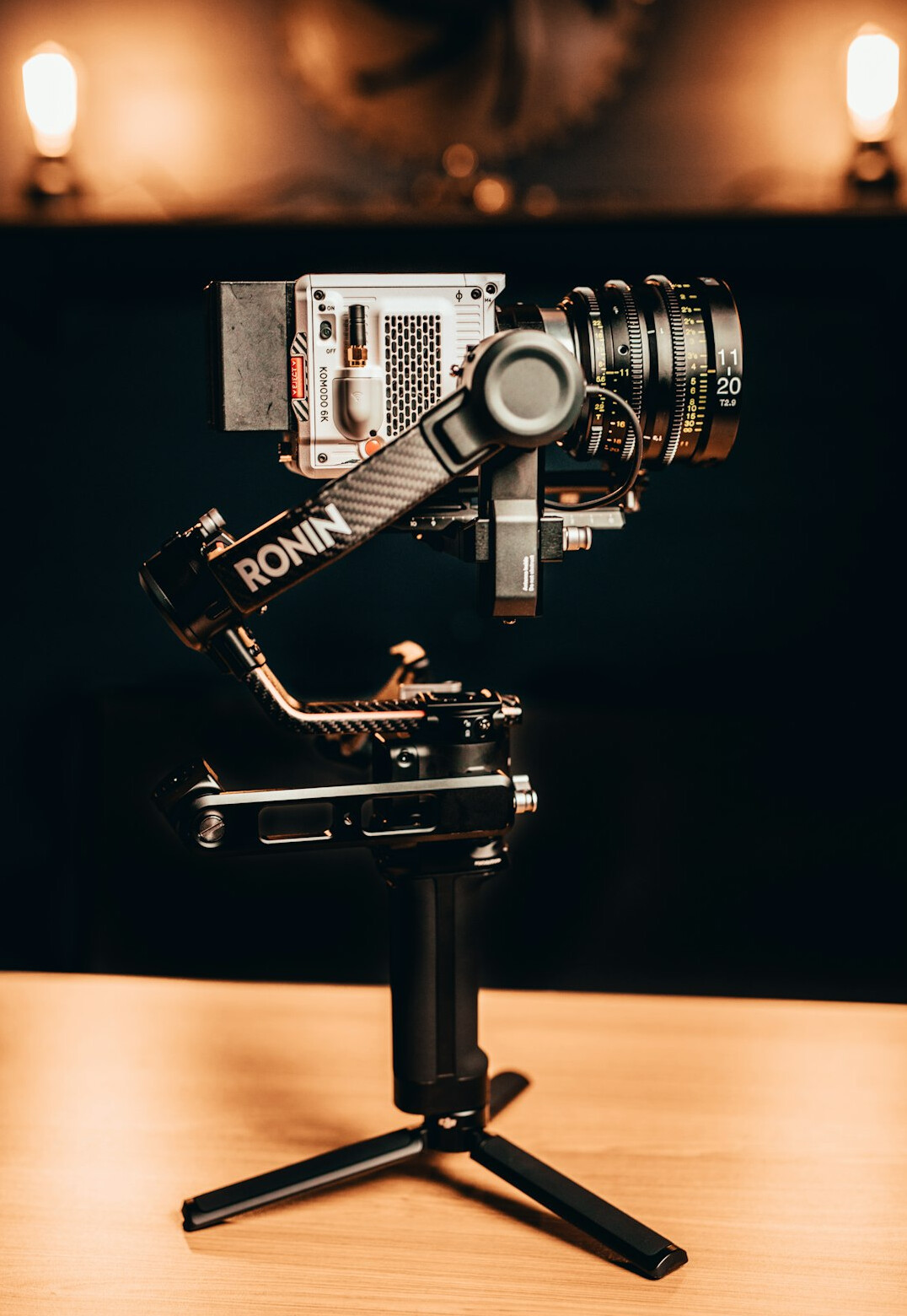 Professional cinema camera on a tripod