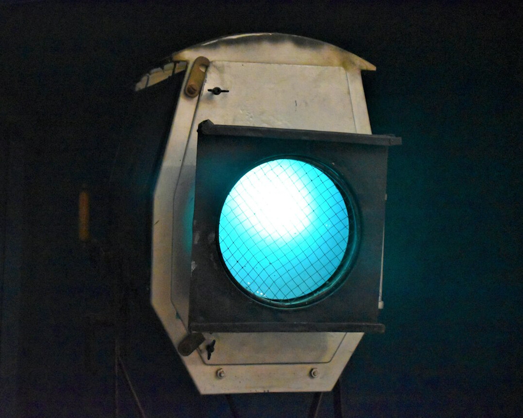 Studio lighting equipment on a film set