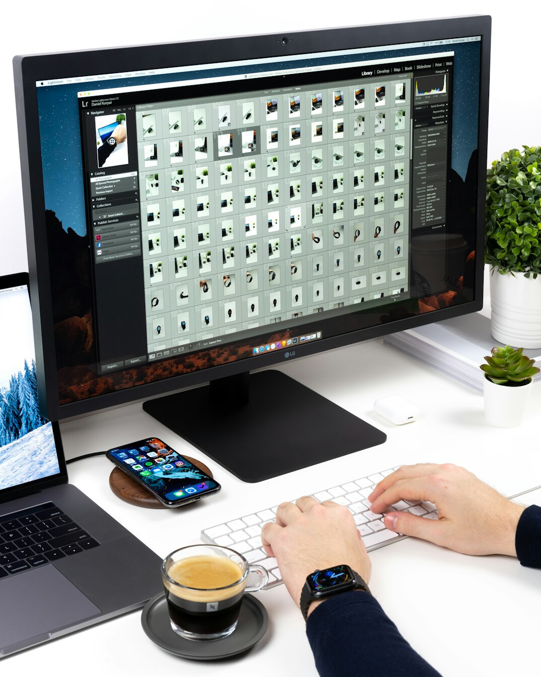 video editor at desk